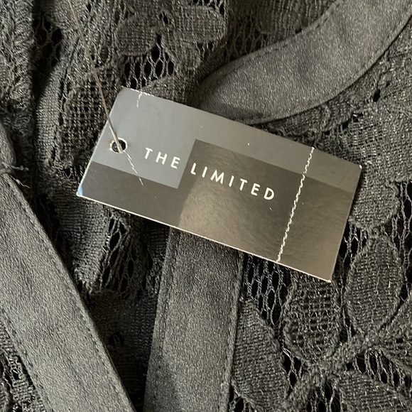 The Limited NWT Black Sheer Floral Lace Sleeveless Button Down Shirt - Picture 6 of 9